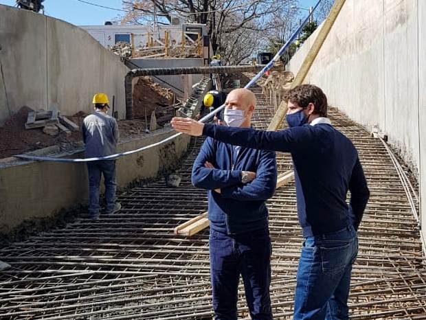 Juan Andreotti en la obra del túnel Martín Rodriguez