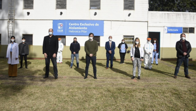 Federico Achával en la inauguración del segundo centro de aislamiento para pacientes Covid