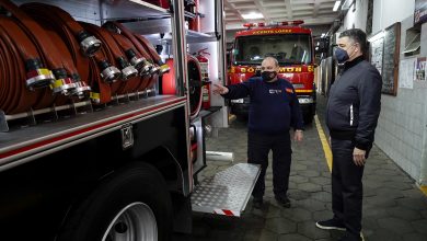 Jorge Macri en el cuartel de los bomberos