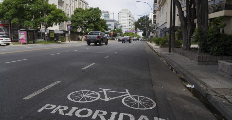 Demarcación vial para uso responsable de bicicletas