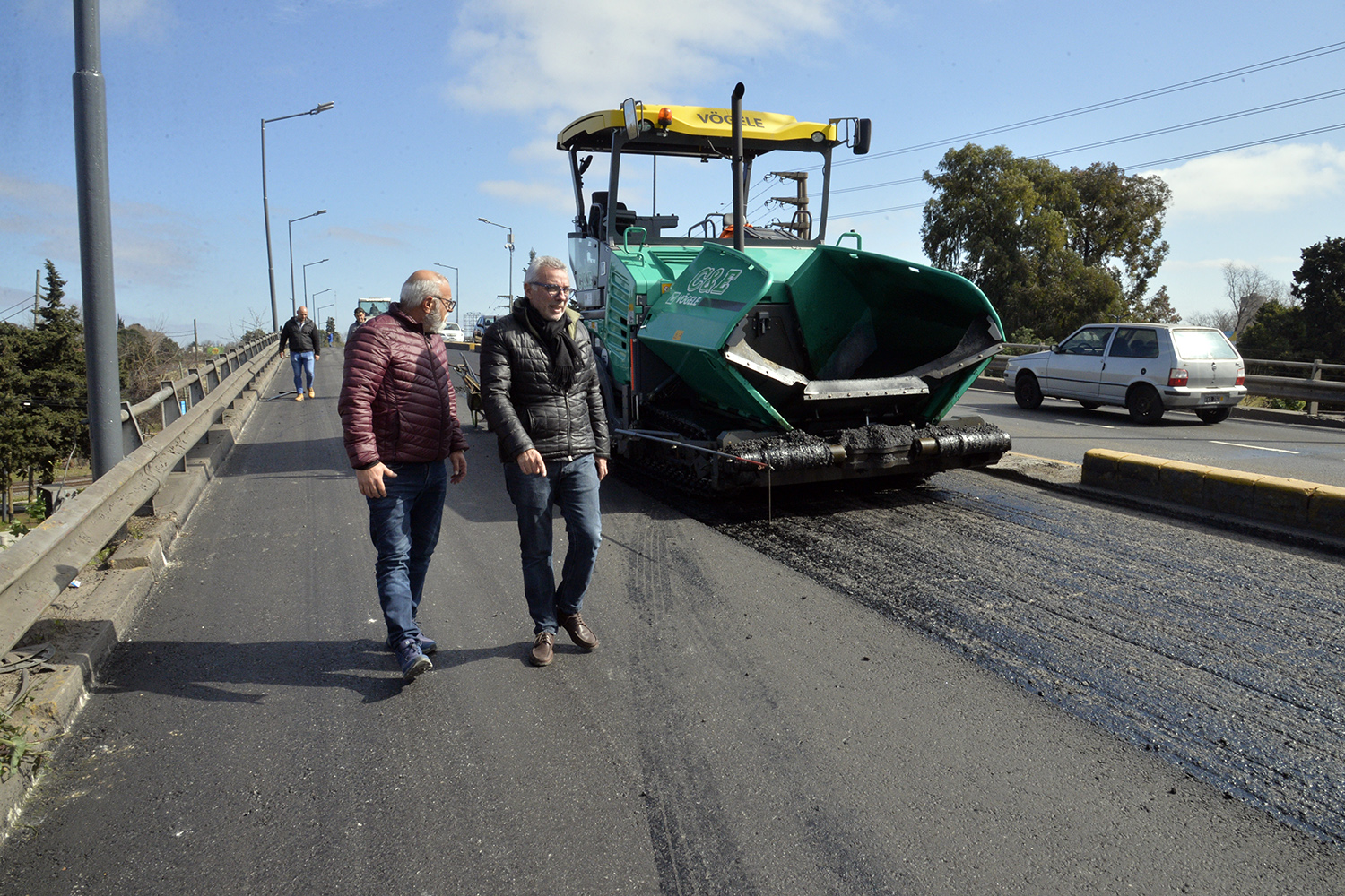 Julio Zamora en las obras