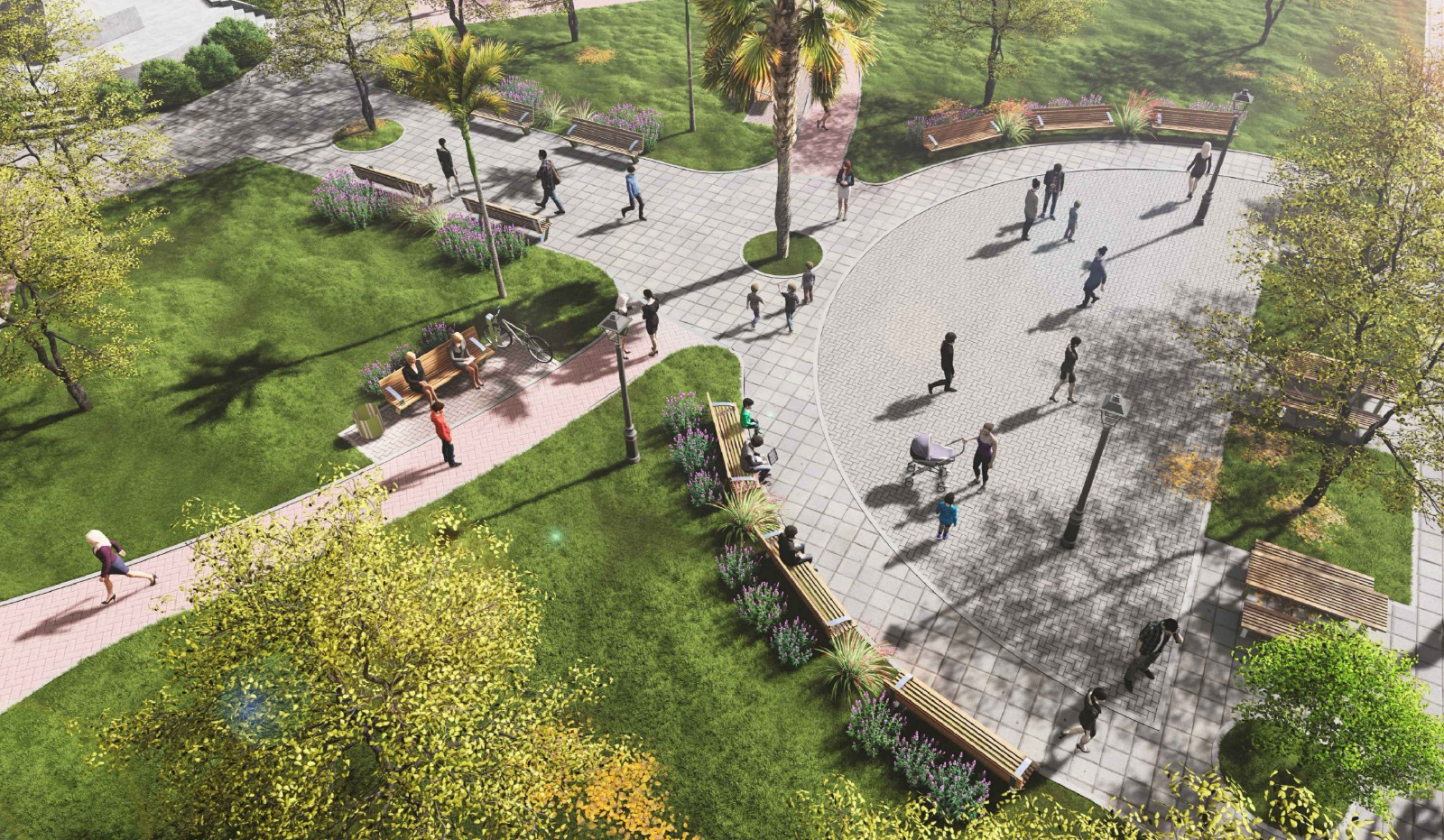 Render de la nueva plaza Vicente López y Planes