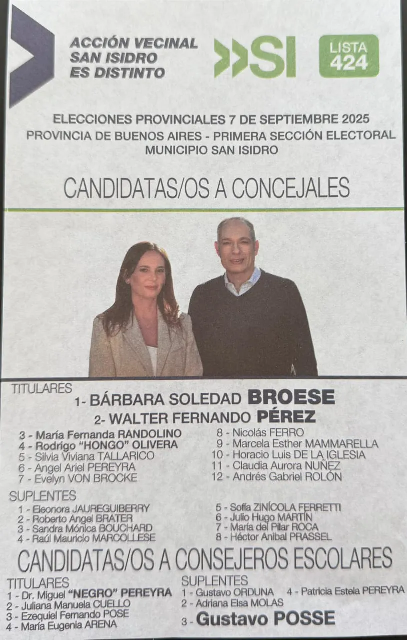 Boleta corta de Acción Vecinal