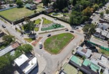 Vista aérea nueva rotonda y plaza de Azcuénaga y Santa Ana