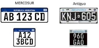 Diferentes patentes de la Argentina