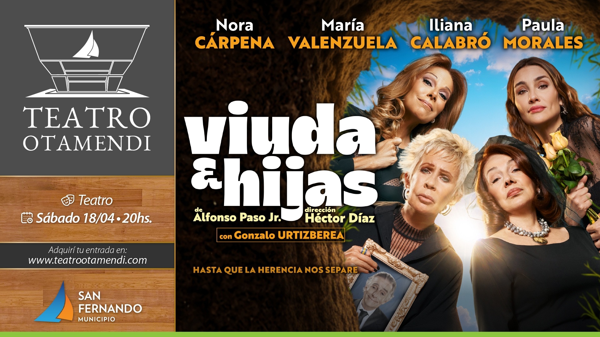 Nora Cárpena, María Valenzuela, Sofía Gala Castiglione, Iliana Calabró y Gonzalo Urtizberea