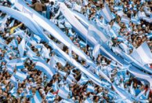 Hinchas argentinos en el estadio