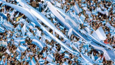 Hinchas argentinos en el estadio