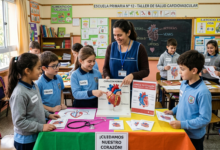 Niños aprendiendo sobre salud cardiovascular