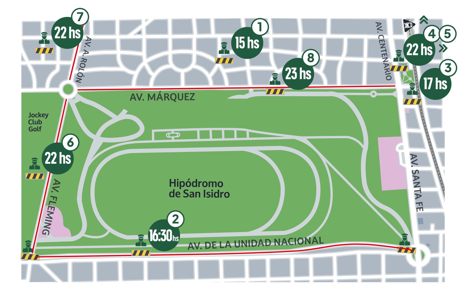 Operativos de tránsito por los recitales en el Hipódromo